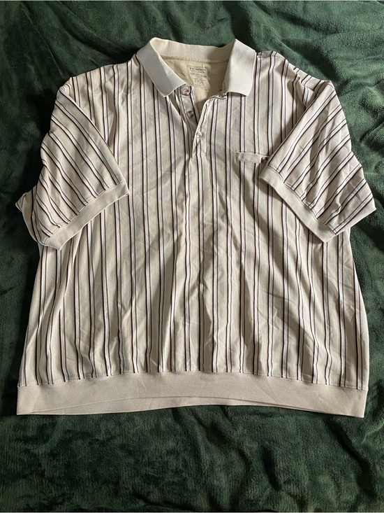 Thompson Other - Men's Cream Short-Sleeve Striped Shirt